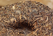 茗間時易昌號野生古樹茶倚邦 写真:プーアール茶の茶葉裏面