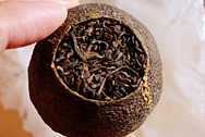 金柑普 青柑 写真:プーアール茶の茶葉