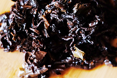 プーアル熟磚茶 7581 写真:プーアル茶葉底