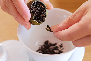 下関青小柑普 写真:プーアール茶