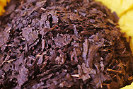 蔵茶 康磚 写真:プーアール茶の茶葉裏面
